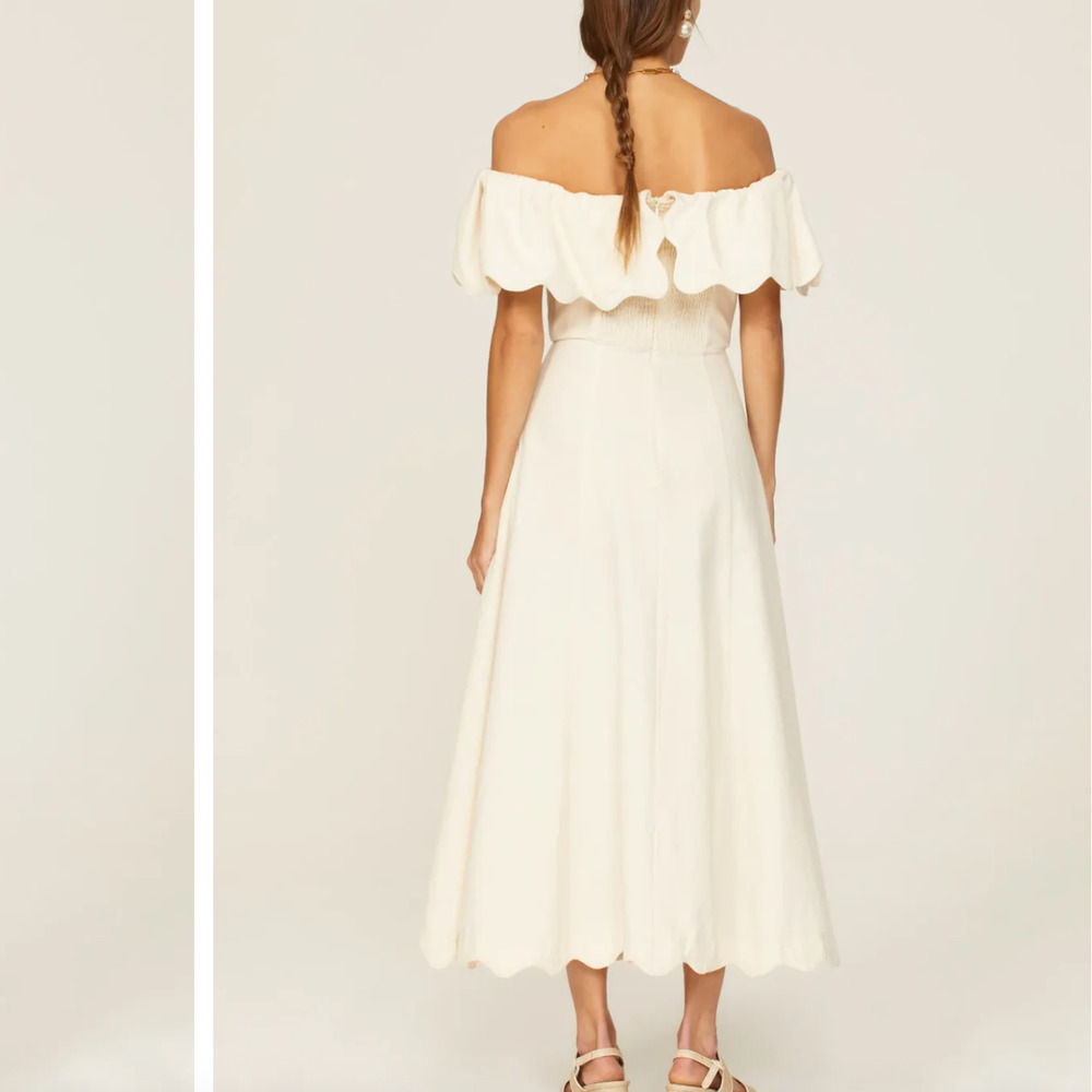 Sea New York White Strapless Midi Dress Size 10 Bridal Cotton Designer $445 - Picture 2 of 13